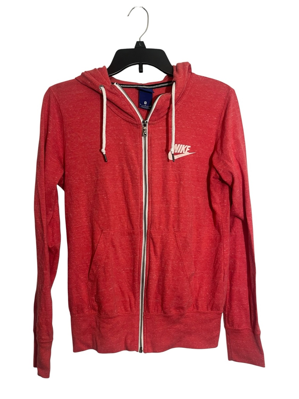 Nike Womens Pink Full-Zip Hoodie Sweatshirt